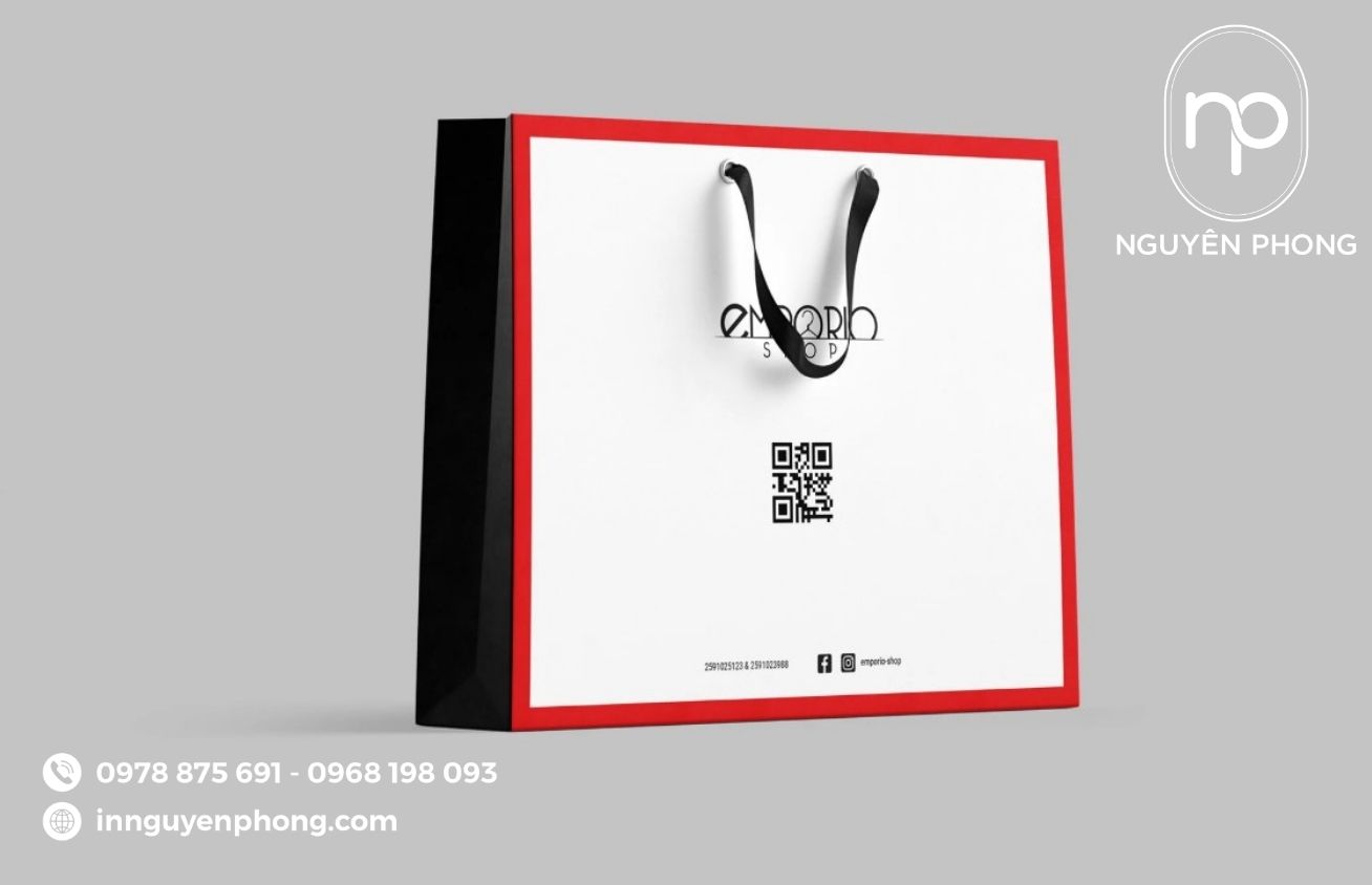 Mẫu túi giấy đựng sách tích hợp QR 